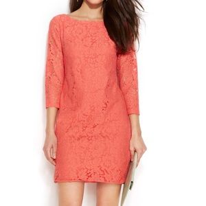 Vince Camuto coral/ Orange lace dress size 4